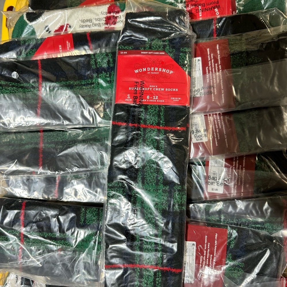 20pcs Wondershop Plaid Crew Socks